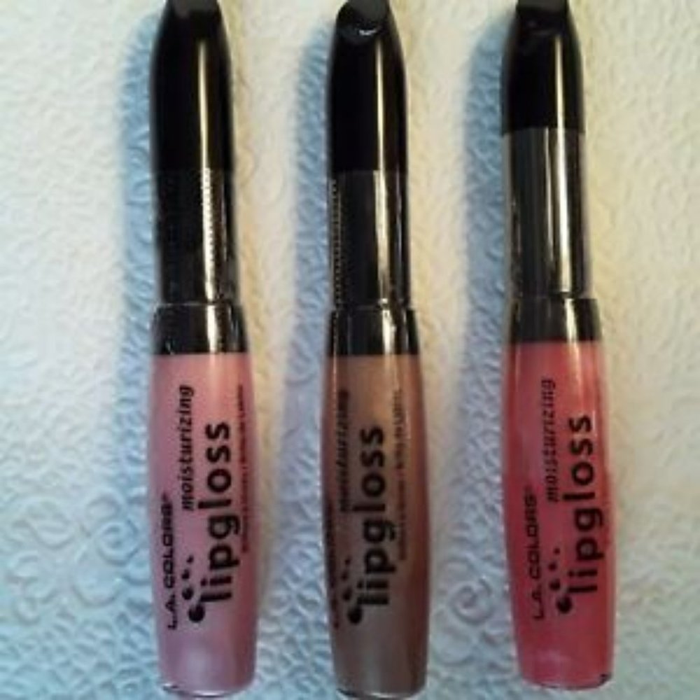 L.A. Colors Moisturizing Lip Gloss Set of 3 Colors, Pink Pearl- Topaz- Sweet